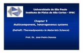 Chapter 9 Multicomponent, heterogeneous systemsdonoso/termodinamica/Capitulo9.pdf · P T P dU T T dS sys ... Diagrama de fases : representação gráfica de dominios de estabilidade