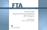 Rural/Tribal National Transit Database 2014 Report NTD... · 1 Rural/Tribal National Transit Database 2014 Report Keith Gates NTD Program Manager