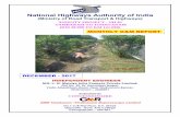 National Highways Authority of India - nhai.org.in report Dec... · Encroachments are being cleared from Km 28+000 to Km 121+000 on both LHS & RHS on daily basis with our detected