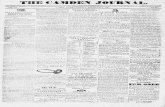 The Camden journal (Camden, S.C.).(Camden, S.C.) 1836-11 ... · PDF fileTHECAMDENJOURNAL. D\ ROBEltT M'KMCIIT. rttblbhtrofll»L«n*oftl»« FoiledRutra. EdUcd Uy JOHN C. WEST vol.