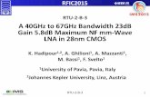RTU-2-B-3 A 40GHz to 67GHz Bandwidth 23dB Gain 5.8dB ... · Bandwidth enhancement. RTU-2-B-3 • Separation of load & source capacitances −Maximum bandwidth improvement (N) is 4.9