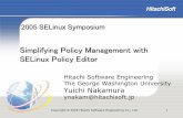 SELinux Policy Editorseedit.sourceforge.net/presentations/2005selinuxsymposium.pdf · Title: SELinux Policy Editor Author: Yuichi Nakamura Created Date: 2/28/2005 8:50:53 AM