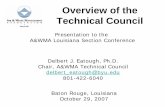 Overview of the Technical Council - Louisiana Air & Waste ... · Overview of the Technical Council. Presentation to the . A&WMA Louisiana Section Conference. ... (ITF) • 50 Technical