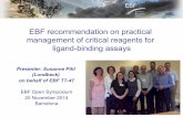 EBF recommendation on practical management of critical ...· EBF recommendation on practical management