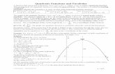 Quadratic Functions and Parabolas - Start Here. Get There. Fcns and Parabolas.pdf · Quadratic Functions and Parabolas A function that can be put in the form € f(x)=ax2+bx+c, where