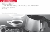 1.5L kettle with Quiet Boil Technology - Sunbeam Australia · 1.5L kettle with Quiet Boil Technology ... over the edge of a table or bench top or touch any hot surface. • Do not