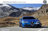 Alfa Romeo Giulia: Product Guide · Giulia Quadrifoglio: Alfa™ Active suspension, hassis domain control, Active torque vectoring & Alfa™ DNA Pro (w/ Race mode) Sports bumpers: