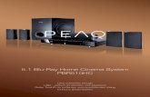 5.1 Blu-Ray Home Cinema System PBR510HC · 5.1 Blu-Ray Home Cinema System PBR510HC Willkommen im eigenen Kino: PEAQ Blu-Ray Player und Home Cinema Systeme ermöglichen unvergessliche