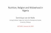 Nutrition, Religion and Widowhood in Nigeriaungkuazizcentre.um.edu.my/wp-content/uploads/2016/06/UM_CDS... · Consequences of widowhood are likely to depend on the social norms widows