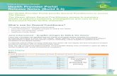 Health Provider Portal Release Notes (Build 6.3 ... · Release Notes (Build 6.3) - 3 - EDS enhancements EDS Mandatory Fields – Stage 1 – Configuration . To ensure the delivery