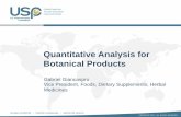 Quantitative Analysis for Botanical Products - Sobrafito · Quantitative Analysis for Botanical Products Gabriel Giancaspro Vice President, Foods, Dietary Supplements, Herbal ...