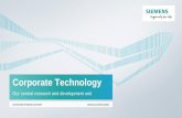 Corporate Technology - assets.new.siemens.com · Technology and innovation portfolio Retropolation Potential of new markets, customer requirements, technologies, business effects