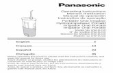 Portable Oral Irrigator - Panasonic · Operating Instructions Manuel d’utilisation Manual de operación Instruções de operação Portable Oral Irrigator Hydropropulseur Portatif