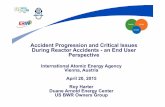 Accident Progression and Critical Issues During Reactor ... · Accident Progression and Critical Issues During Reactor Accidents - an End User ... (WANO SOER 2013-02 Rec. 4) - Verify
