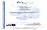 OHSAS-18001-2007 · 2018-11-06 · Alcumus ISOQAR CERTIFICATE OF REGISTRATION This is to certify that the Management System of: PROINTER IT SOLUTIONS AND SERVICES D.O.O. Beograd Dunavska