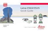 Leica CS10/CS15 - Knowledge Base · CS10/CS15, Important Information about your Instrument 2 1 Important Information about your Instrument Read and follow the User Manual on the accompanying