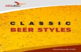 CLASSIC BEER STYLES - tapintoyourbeer.com · f Budweiser f Michelob f Busch 4.2 – 5.1% ABV 8 – 15 lBU. Lager: American Light Lager Lower calorie version of American Lager Different