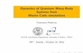 Dynamics of Quantum Many-Body Systems from Monte Carlo ... · Dynamics of Quantum Many-Body Systems from Monte Carlo simulations Francesco Pederiva I.N.F.N. and Physics Department,