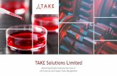 TAKE Solutions Limited · Phase II: 100s Phase III: 1000s Roughly for every 10,000 compounds identified only 1 is approved for sale by the regulator Volunteers US $1 –1.5 Billion