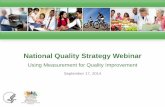 National Quality Strategy Webinar - Agency for Healthcare ... · National Quality Strategy Webinar ... • Historically a silo approach to quality measurement ... ACO program and