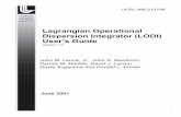 Lagrangian Operational Dispersion Integrator (LODI) User’s … · i Lagrangian Operational Dispersion Integrator (LODI) User’s Guide Version 1.0 John M. Leone, Jr., John S. Nasstrom,