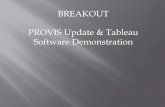 BREAKOUT PROVIS Update & Tableau Software Demonstration · Tableau Training & Tutonals Overview On-Demand Live Online Classroom Getting Started TITLE Getting Started Connecting to
