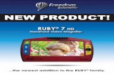 RUBY 7 HD Flyer - support.freedomscientific.com · NEW PRODUCT! RUBY ® 7 . HD . Handheld Video Magnifier ...the newest addition to the RUBY ® family.