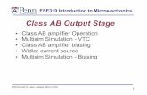 Class AB Output Stage - seas.upenn.eduese319/Lecture_Notes/Lec_22_ClassAB... · ESE319 Introduction to Microelectronics 2008 Kenneth R. Laker, updated 26Nov12 KRL 1 Class AB Output