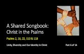 A Shared Songbook - horizoncentral.files.wordpress.com · 2018/12/06 · A Shared Songbook: Christ in the Psalms •When Jesus revealed himself to two disciples on the road to Emmaus,