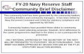 FY-20 Navy Reserve Staff Community Brief Disclaimer · -Support: OHSU, NR NMETC Career Tracks-Health Care Administration-Health Care Scientist-Health Care Clinician Senior APPLY Board