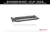 SAMSUNG CLP-325 - uninetimaging.com · The Samsung CLP-325 printers are based on a 16ppm black and 4ppm color Samsung engine. It has a first-page-out in less than 14 seconds monochrome,