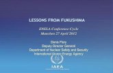 LESSONS FROM FUKUSHIMA - Nuclear Safety and Security · IAEA Response to Fukushima (1) •International Seismic Safety Centre (ISSC) •potential for heavy damage at 4 sites • Fukushima