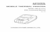 MOBILE THERMAL PRINTER - MaRCo · MOBILE THERMAL PRINTER MODEL CMP-20 series ESC Command Manual Rev. 1.00