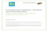 Conspiring together: tinnitus and hearing loss · Conspiring together: tinnitus and hearing loss Experiences of adults with different degrees of hearing loss September 2015 Zheng