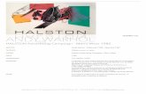 ANDY WARHOL - restelliartco.com · Offset a colori su carta Halston Advertising Campaign - Men’s Wear 1982 Cm. 58,00 x 74,00 ... abbigliamento maschile di Halston. ANDY WARHOL HALSTON