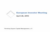 European Investor Meeting - Pershing Square Holdings, Ltd.assets.pershingsquareholdings.com/2016/...European-Investor-Meeting... · Welcome to the 2016 European Investor Meeting ...