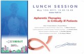 May 12th 2017, 13.30-15.00 Amber Hall 5-6 · L’adsorbimento di citochine come terapia adiuvante nello shock settico - S. Mitzner (Rostock) L’adsorbimento di citochine come terapia