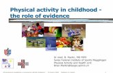 Physical activity in childhood - the role of evidence · Physical activity in childhood - the role of evidence ... Alimentazione equilibrata e movimento nell'età scolastica" ...