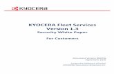KYOCERA Fleet Services Version 1 - Century Business Products · KYOCERA Fleet Services . Version 1.3 . Security White Paper . For Customers . Document Version 082016 September 2016