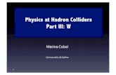Physics at Hadron Colliders Physics at the Tevatron: Part ...cobal/marina_W_3.pdf · "2.04 GeV Per calcolare le larghezze in qq bisogna tener conto di •un fattore 3 perché ci sono