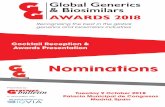 Cocktail Reception & Awards Presentation · Recognising the best in the global generics and biosimilars industries Tuesday 9 October 2018 Palacio Municipal de Congresos Madrid, Spain