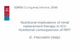 Nutritional implications of renal replacement therapy in ... · Nutritional implications of renal replacement therapy in ICU Nutritional consequences of RRT E. Fiaccadori (Italy)
