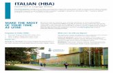 ITALIAN (HBA) - University of Toronto Mississauga · ITALIAN (HBA) Department of Language Studies. The Italian program. is designed to provide a comprehensive study of the many facets