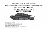 Italiano · We, Yaesu UK Ltd ... Regolazione del volume e dello squelch .....20 Selezione della banda operativa ... trasmissione .....59 Funzione spegnimento automatico ...