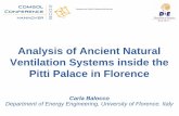 Analysis of Ancient Natural Ventilation Systems inside the ... · Analysis of Ancient Natural Ventilation Systems inside the Pitti Palace in Florence Carla Balocco ... The rooms belonging