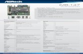 IMB-147 - ASRock Series.pdf · IMB-147 Specifications Watchdog Timer Output Interval From Super I/O to drag RESETCON# 256 segments, 0,1,2…255sec/min Power Requirements Input PWR