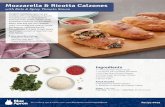 Mozzarella & Ricotta Calzones - Blue Apron · Mozzarella & Ricotta Calzones Ingredients 1½ Pounds Plain Pizza Dough 1 15-Ounce Can Crushed Tomatoes 1 Cup Part-Skim Ricotta Cheese