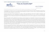 CITY MANAGER’S BUDGET MESSAGE - cambridgema.gov/media/Files/budgetdepartment/Finance... · In February 2018, the City held its second minibond sale to encourage residents to directly
