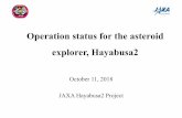 Operation status for the asteroid explorer, Hayabusa2 · Sampling mechanism, re-entry capsule, optical cameras, laser range-finder, ... (TD1-R1-A) will be held from October 14 –