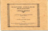 BACONE COLLEGE - University of Tulsa · BACONE COLLEGE BULLETIN 1927-1928 ANNUAL CATALOGUE 1926-1927 Forty-seventhYear Entered as Second Class Matter at the Postoffice at Bacone,